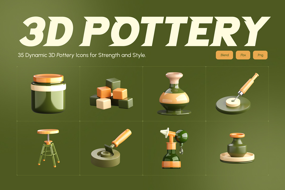 3D Pottery Icon Collection, a Duotone Icon by Vectors Market (Photo 1 of 8)