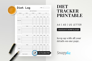 Diet Log, Food Log, Diet Planner