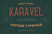 KARAVEL -Vintage Display Font, a Font by Rightwheels (Thumbnail 1 of 10)