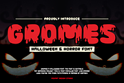 Gromes - Halloween & Horror Font, a Sans Serif Font by Iqsiart Studio (Thumbnail 1 of 7)