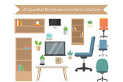 23 Essential Workplace Furniture Set, an Object Illustration by jongcreative (Thumbnail 1 of 5)
