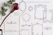 Plum Vintage Baroque Wedding Set, a Seasonal Illustration by AlenaVlasko stock Market (Thumbnail 2 of 8)