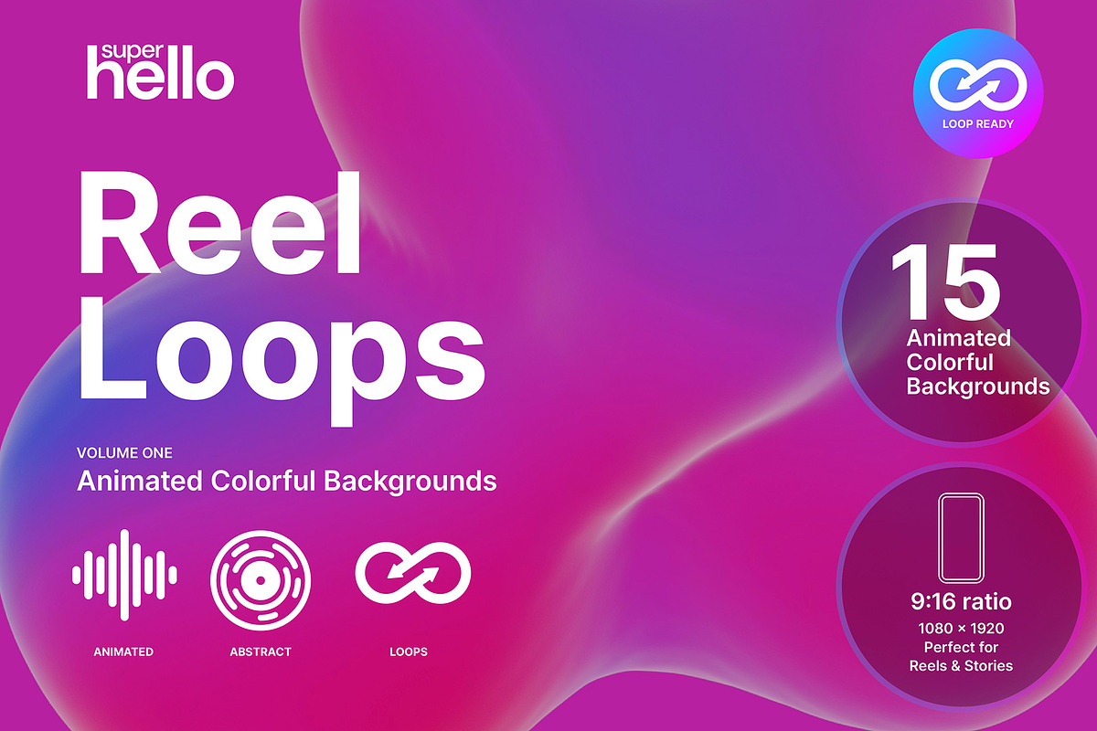 Reel Loops - Animated gradients, a Background Graphic by Super Hello (Photo 1 of 3)