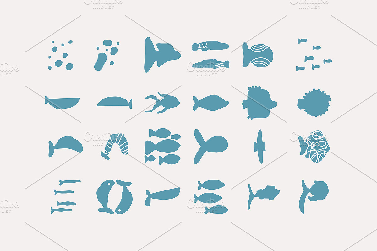 200+ OCEAN CLIPARTS - HAND DRAWN, a Seasonal Illustration by JuDesign (Photo 9 of 23)