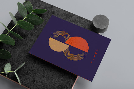 8 March Art deco Greeting Card. 8, a Card Template by Bordo