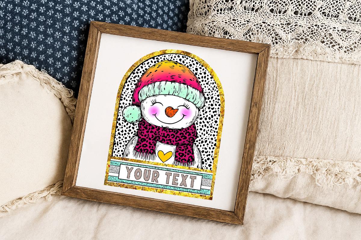 Snowman Coquette glitter Snowman png, an Illustration by Libby Wishes (Photo 6 of 6)