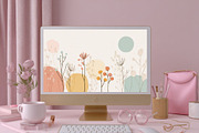 Pastel Vase and  Plant Wallpaper Set, a Graphic by Kalindiprints (Thumbnail 4 of 5)
