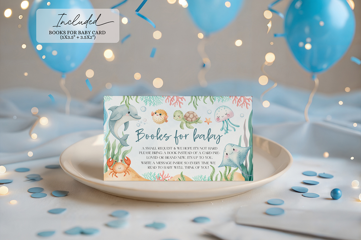 Sea You Soon Baby Shower Invitation, a Templates & Theme by VeliusCreativeStudio (Photo 3 of 7)