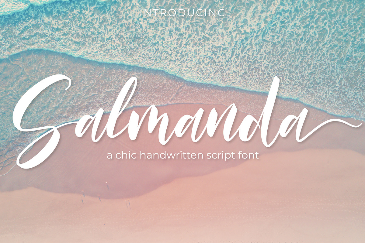 Salmanda - a handwritten script font, a Script Font by NendesKombet Studio (Photo 1 of 7)