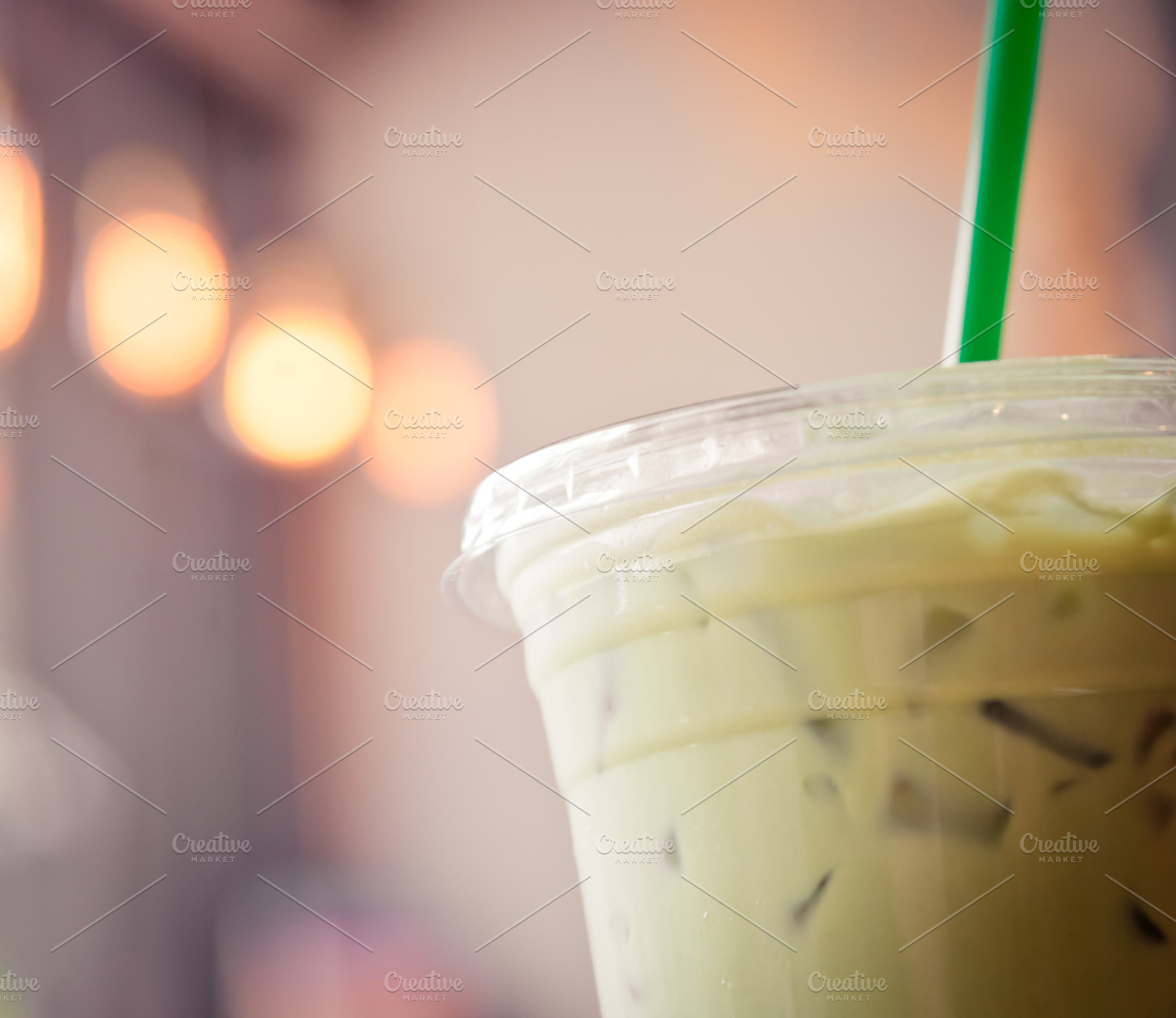 Iced matcha latte, a Food & Drink Photo by PeoGeo Studio