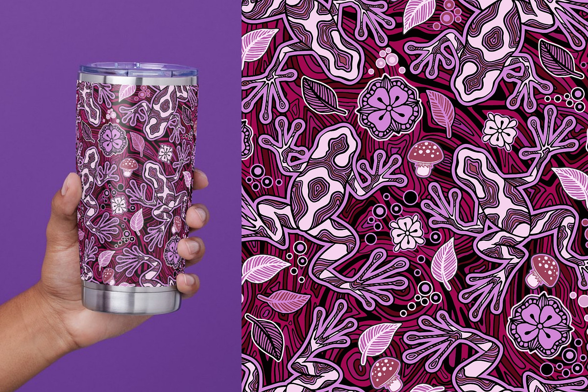 Magic Frogs Line Art Patterns, a Pattern Graphic by ilonitta (Photo 8 of 13)