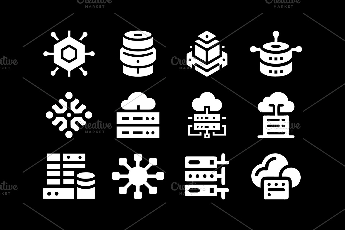 Tech Cloud Data Server Icons Bundle, a Solid Icon by Vectorium Studio (Photo 22 of 24)