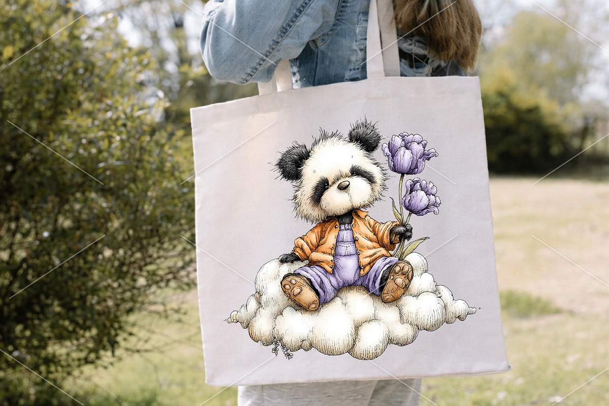 Whimsical Spring Panda Clipart PNG, a Seasonal Illustration by Canvas Craft (Photo 6 of 7)