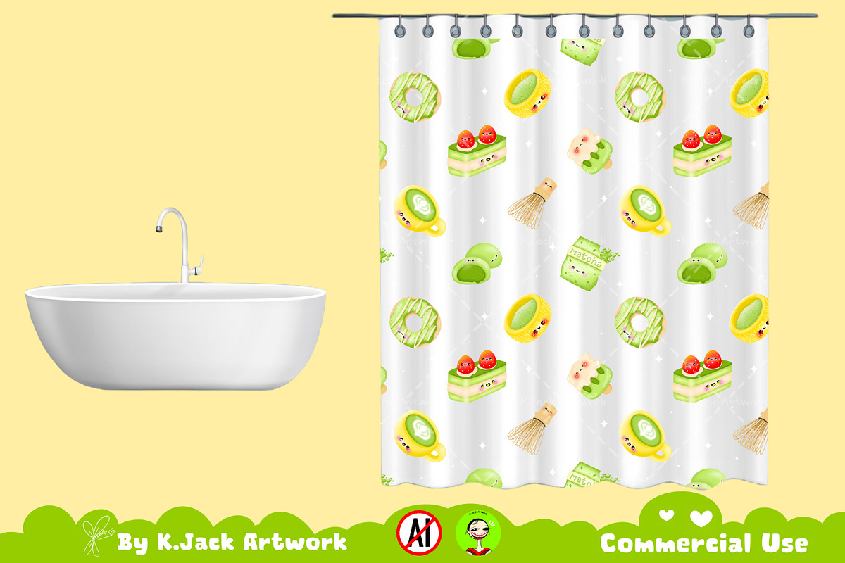 Cute kawaii matcha seamless, a Background Graphic by K.JackArtwork (Photo 6 of 7)