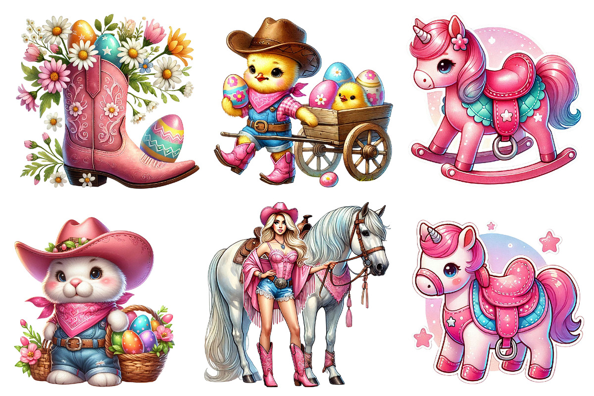 Watercolor Pink Western Easter PNG, a Graphic by CitraGraphics (Photo 4 of 4)