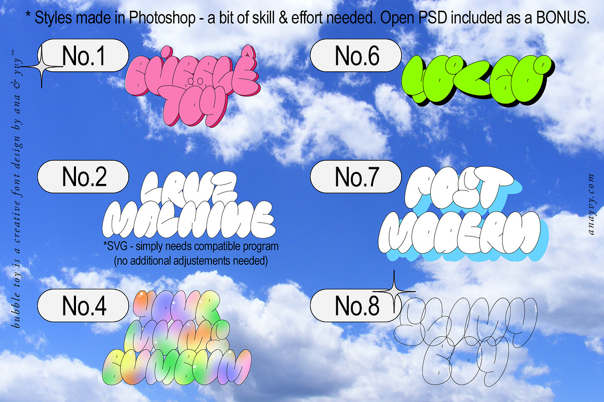 Bubble Toy | 2000s Retro Graffiti, a Font by ana & yvy (Photo 9 of 16)