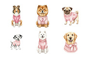 Watercolor Knitting Dog Clipart PNG, an Illustration by SinaCreation (Thumbnail 3 of 7)