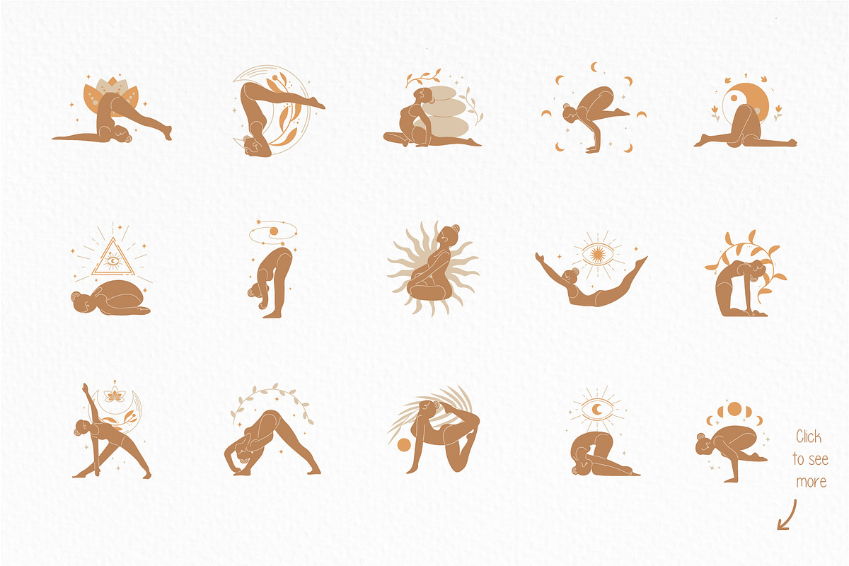 Yoga Vector Clip Art Collection, a Healthcare Illustration by Vibérains (Photo 3 of 13)
