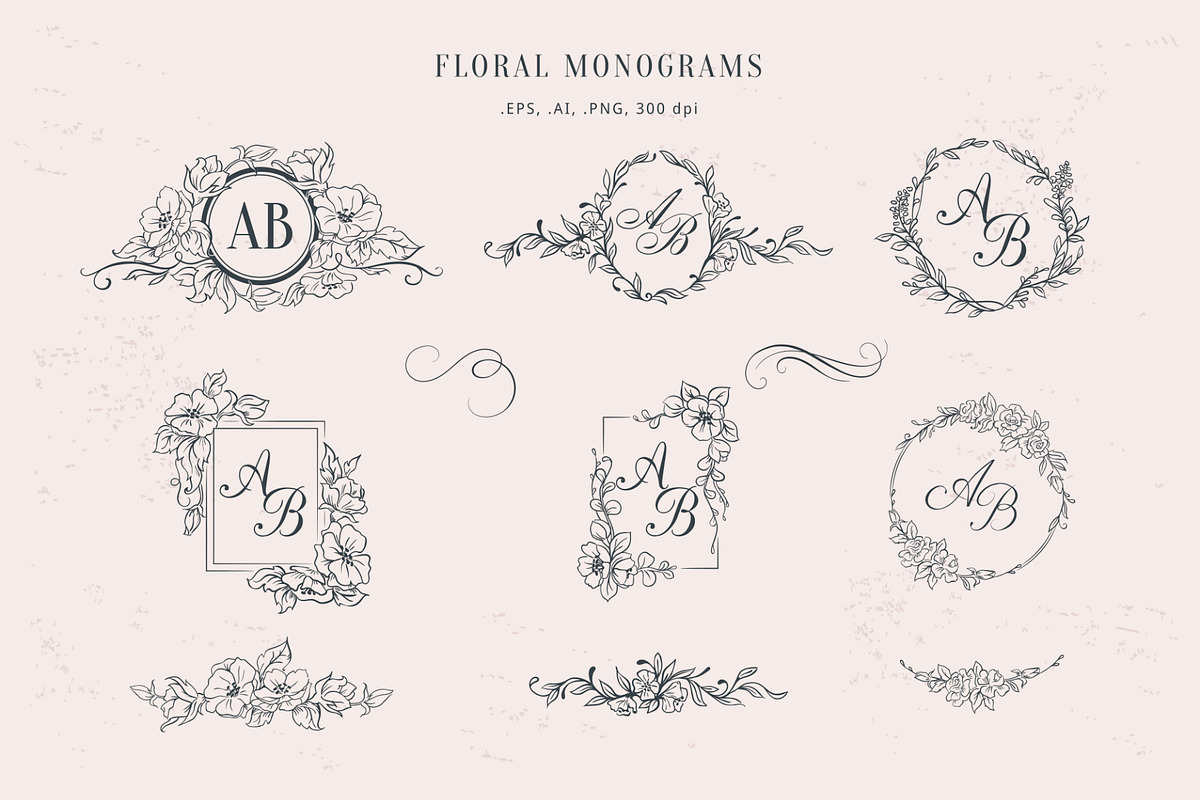 Floral monograms, a Branding & Logo Template by MARIA KOLYADINA (Photo 2 of 3)