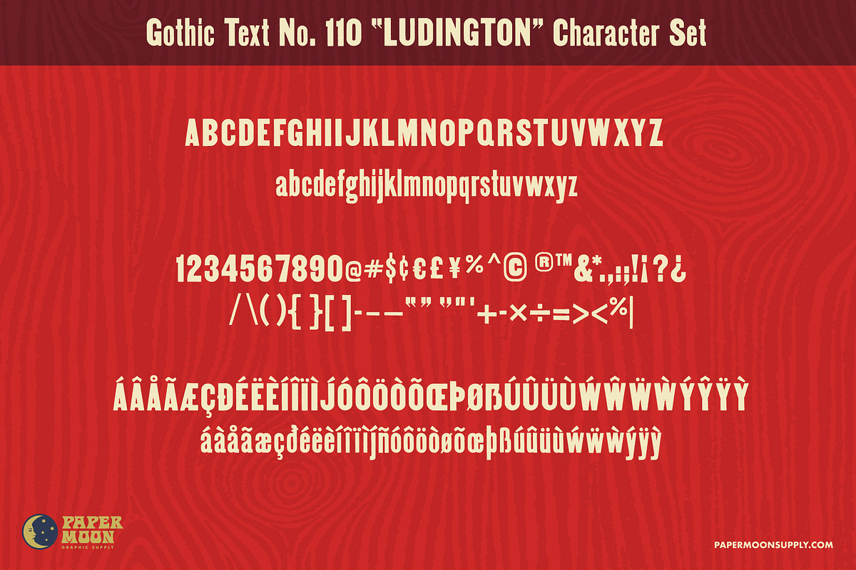 Ludington Vintage Letterpress Font, a Sans Serif Font by Paper Moon Graphic Supply (Photo 2 of 9)