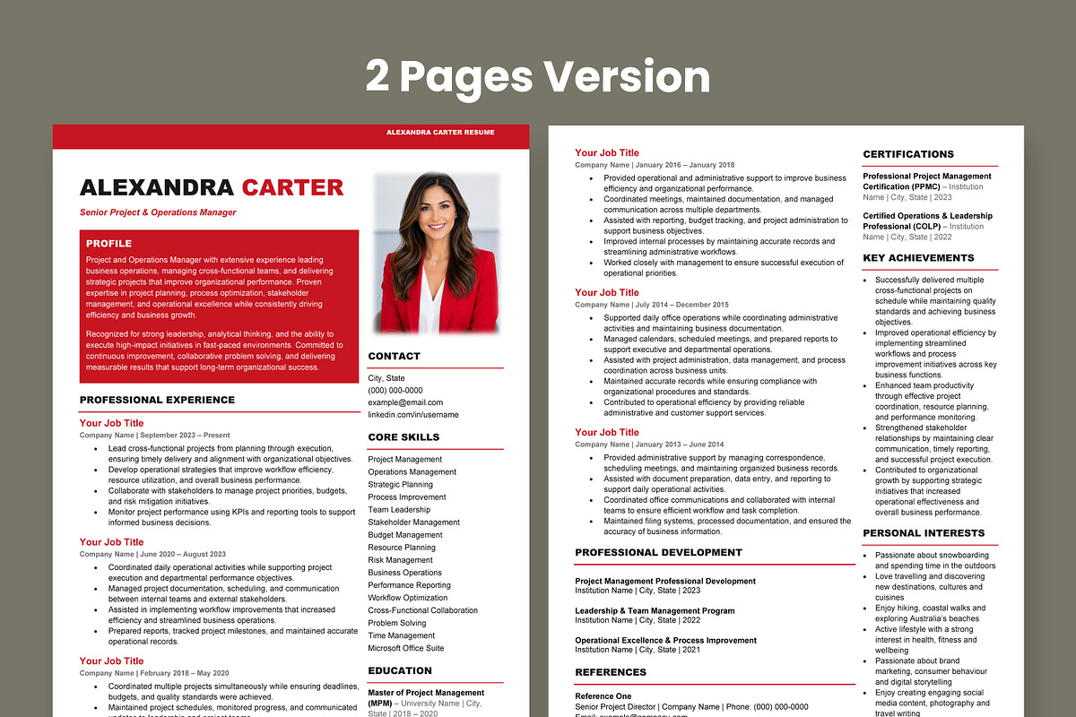 Professional Resume Template, a Resume Template by Anjum Ilyas (Photo 3 of 6)