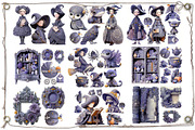 Cute Purple Witch Dolls Clipart, an Object Graphic by Area (Thumbnail 10 of 10)