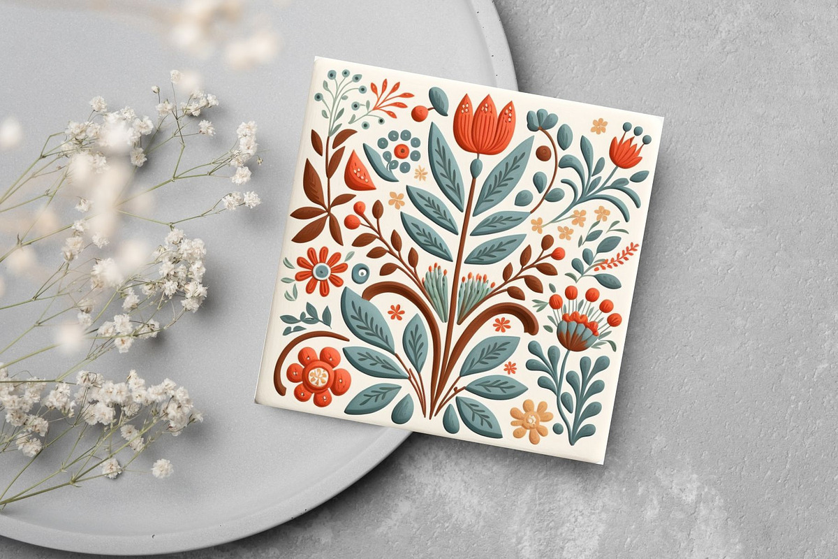 9 Folk Flower Pattern Illustration, a Decorative Illustration by ARTOZEN DIGITAL (Photo 7 of 11)