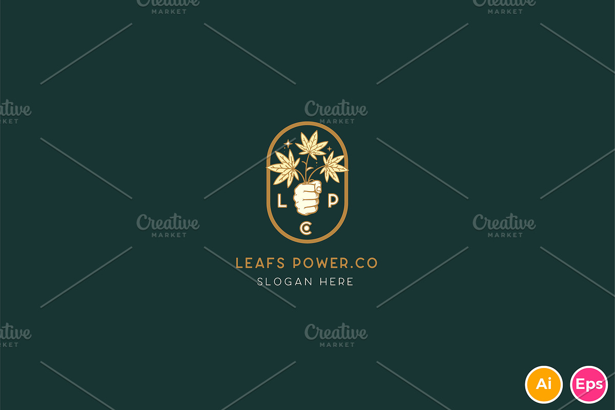 Leafs Power Cannabis Logo Template, a Branding & Logo Template by CCS Type (Photo 1 of 3)