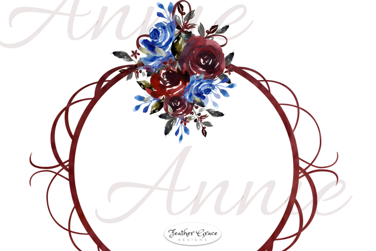 Burgundy & Navy Florals, an Illustration by Feather Grace Designs (Photo 8 of 15)