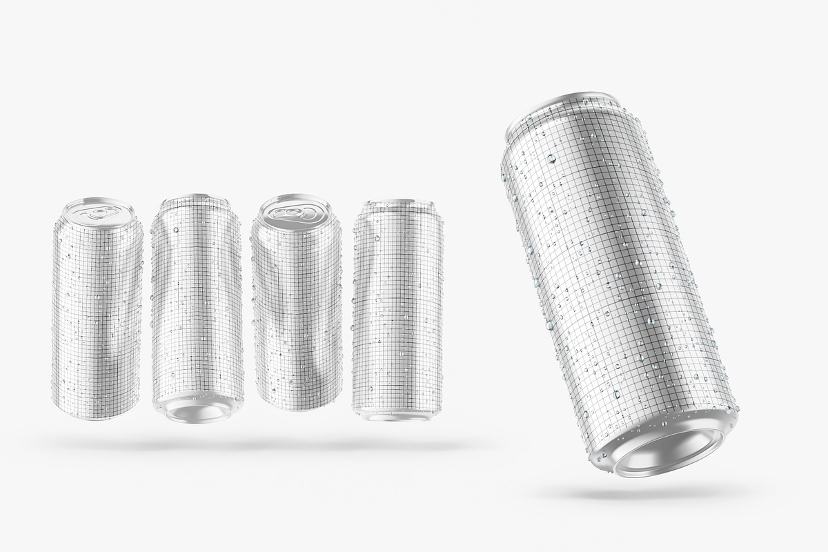 Glossy Metallic Can Bundle, a Product Mockup by Graphic Bird (Photo 10 of 19)