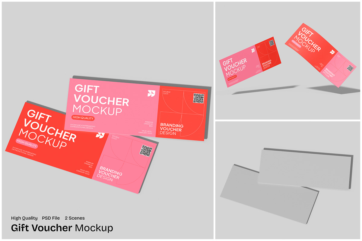 Gift Voucher Mockup, a Merchandise Mockup by Unerispace (Photo 1 of 4)