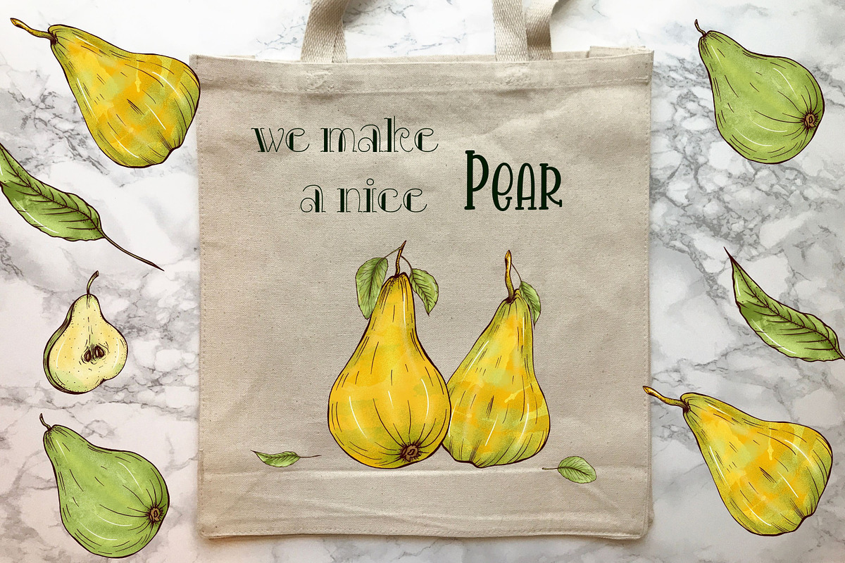 Juicy pears set clipart, a Food Illustration by Mrs.Swan_Design (Photo 5 of 7)
