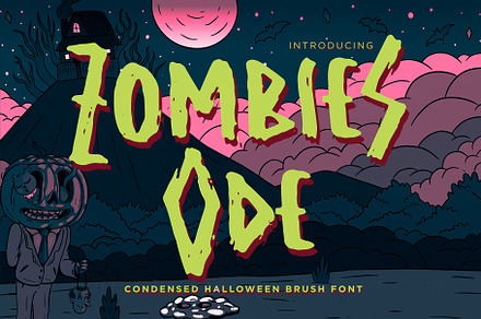 Zombies Ode – Halloween Brush Font