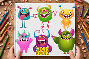 Funny Monster Mascot & Sticker Set, a Seasonal Illustration by D R A W K M A N (Thumbnail 3 of 5)