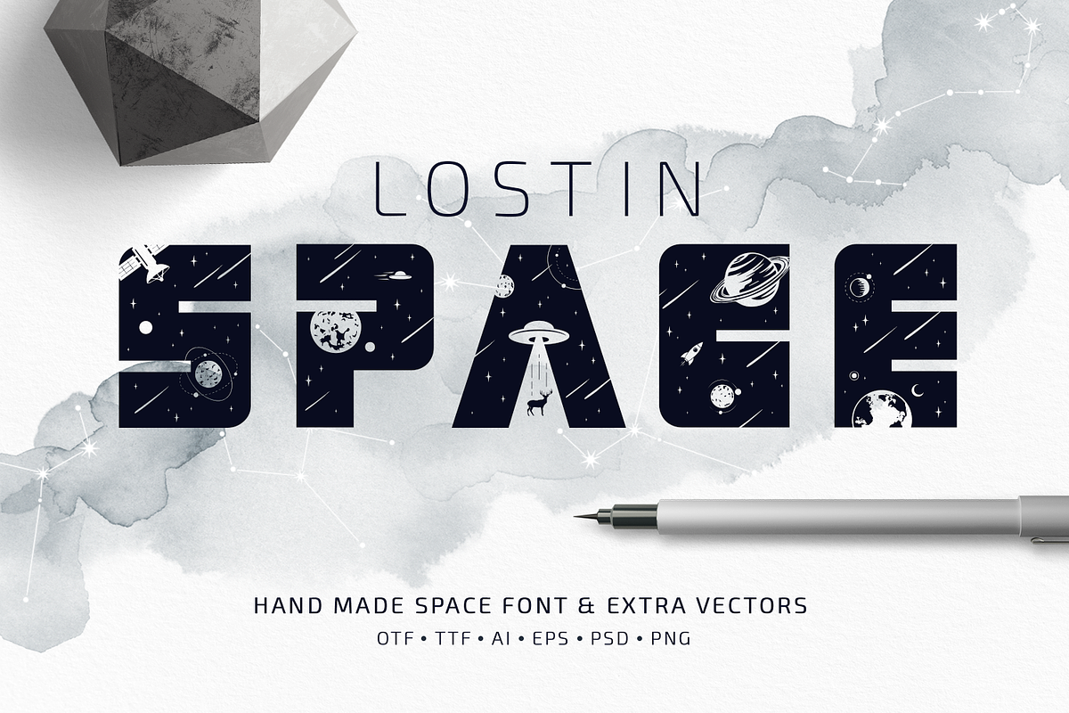 Lost In Space. Colored Font (SVG)
