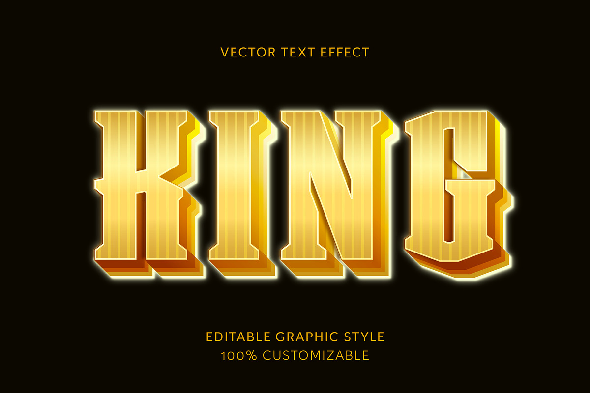 Gold Striped Classic Text Effect