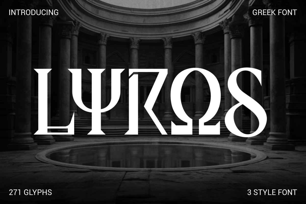 Lyros Greek Font, a Font by PutraCetol Studio (Photo 1 of 5)