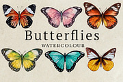 Watercolor Butterflies, a Decorative Illustration by Karliefie (Thumbnail 1 of 5)