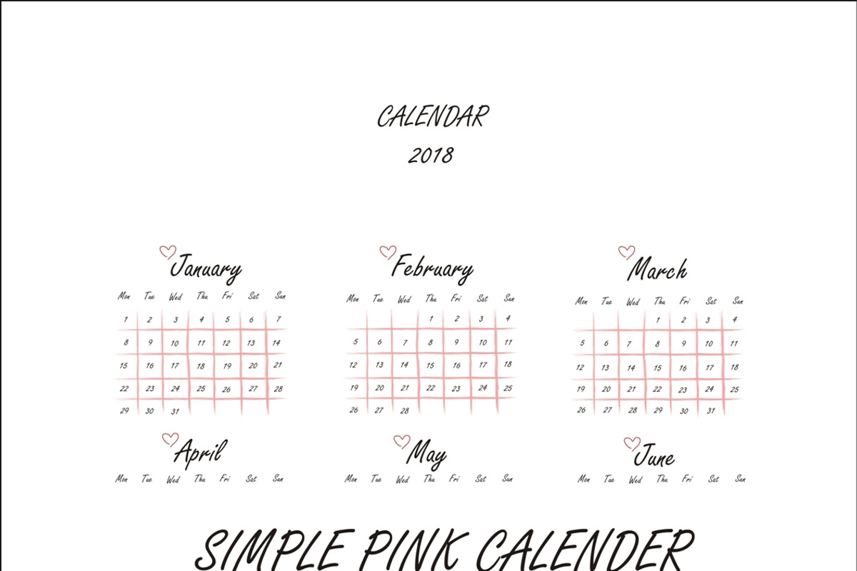 Simple Pink Calendar, a Stationery Template by byfloraison (Photo 2 of 2)