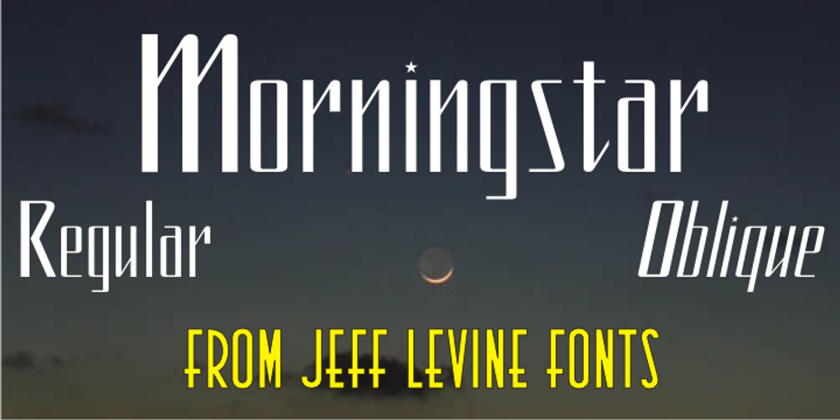 Morningstar JNL, a Font by Jeff Levine Fonts