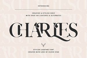 Charles - Chic Ligature Serif Font, a Serif Font by SilverStag Type Foundry