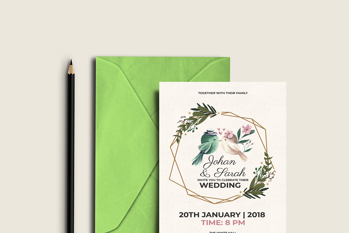 Wedding Invitation Card, a Card Template by DGTouch (Photo 2 of 3)