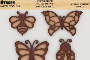 Bee Butterfly Ladybug Cut Templates