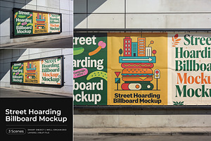 Street Hoarding Billboard Mockup, an Advertising Mockup by Pitchlook.Studio