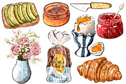 Brunch Clipart - Hand Drawn PNG, a Food Illustration by Lenninator Digital (Thumbnail 4 of 6)