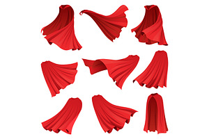 Superhero red cape in, an Object Illustration by Things for designers
