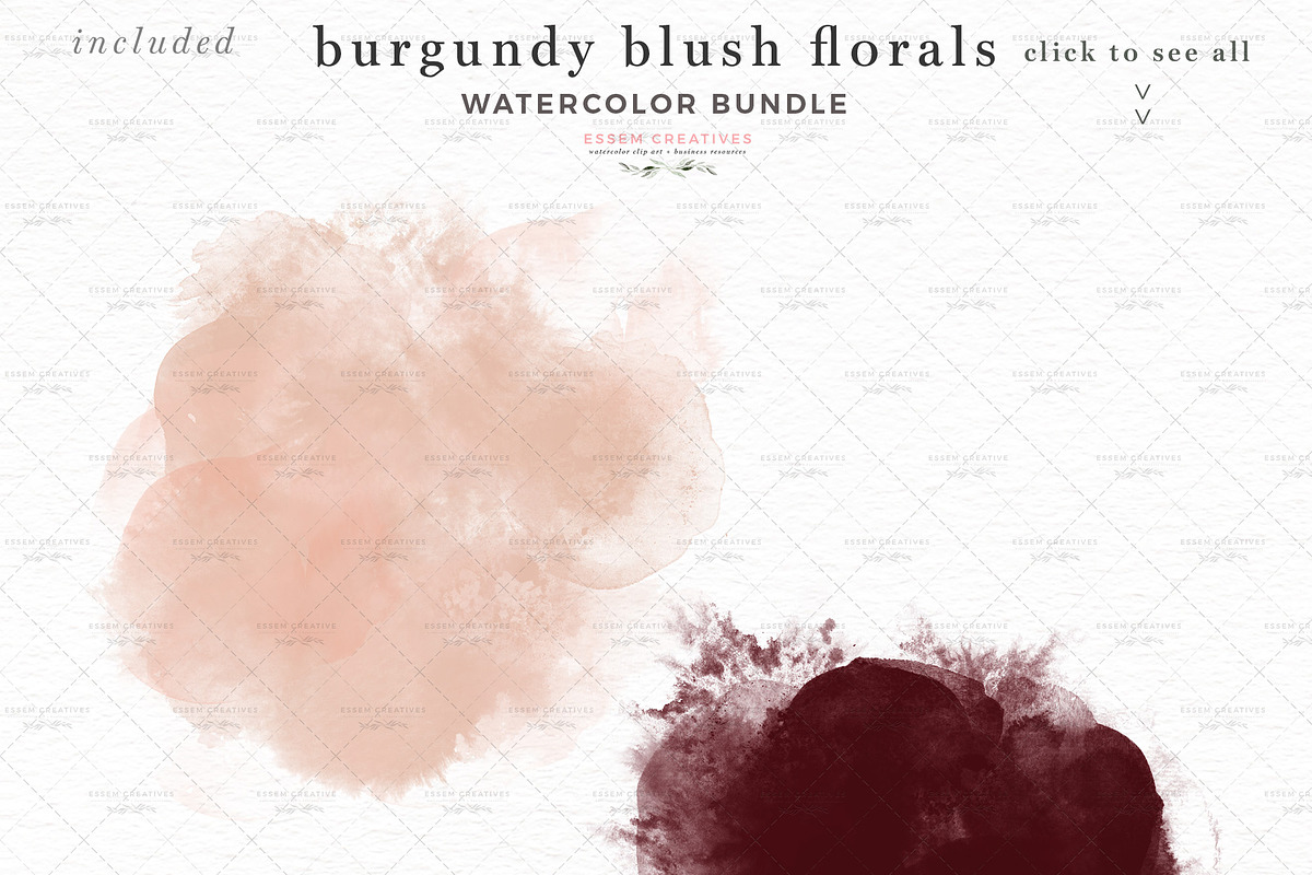 Burgundy Blush Floral Clip Art PNG, a Texture Illustration by Essem Creatives (Photo 7 of 9)