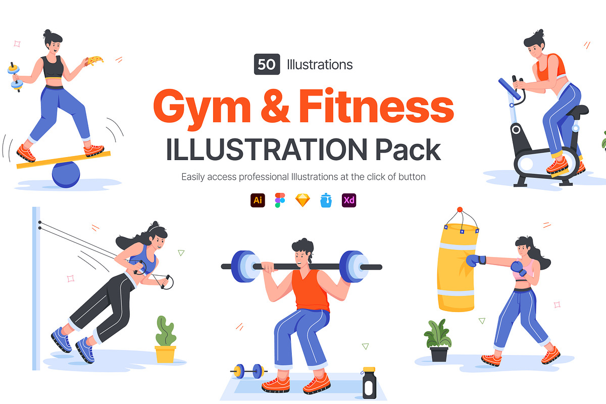 Gym and Fitness Mini Illustrations, a Person Illustration by Vectors Market (Photo 1 of 11)