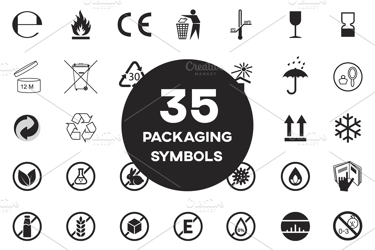 35 Packaging Symbols, an Icon by GlebTagirov (Photo 1 of 5)