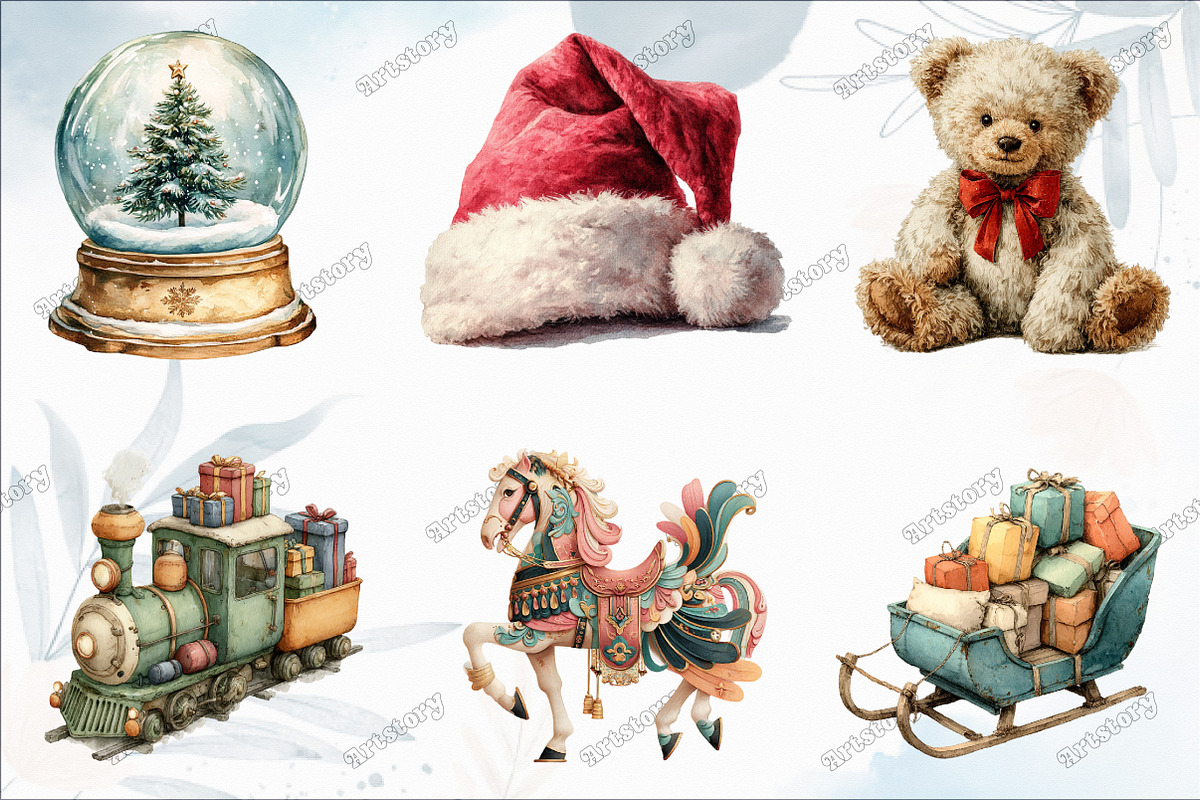 90s Retro Christmas Clipart, an Illustration by designcity5 (Photo 3 of 5)